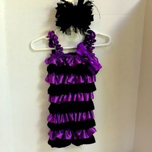Gorgeous petty romper suitable for 12-24 month great for Halloween hair bow